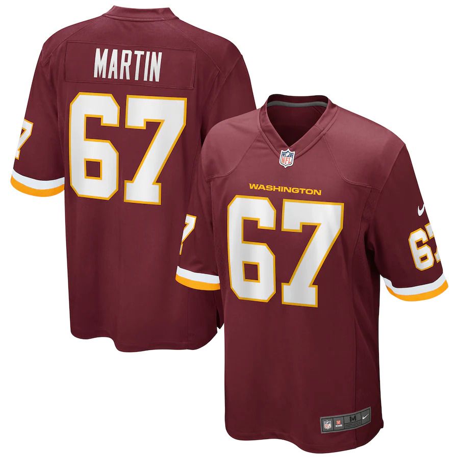 Men Washington Redskins 67 Wes Martin Nike Burgundy Game Player NFL Jersey